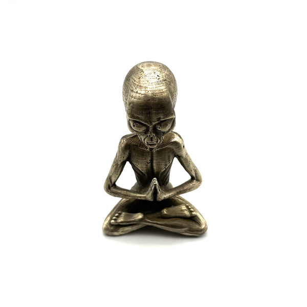 Bronze Yoga Alien Statues Decorative Brass Figurine Desk Artistic Ornament Sculpture,Exclusive Gifts For Friends