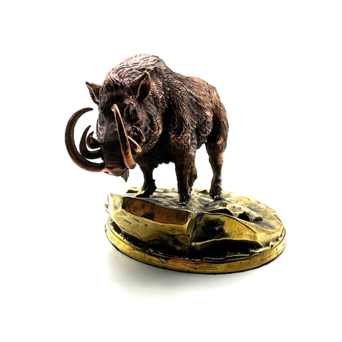 Handmade Copper Wild Boar Statues Brass Figurine Desk Decoration Sculpture,Gift for Friends