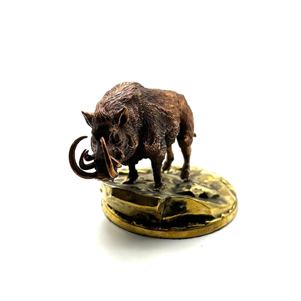 Handmade Copper Wild Boar Statues Brass Figurine Desk Decoration Sculpture,Gift for Friends