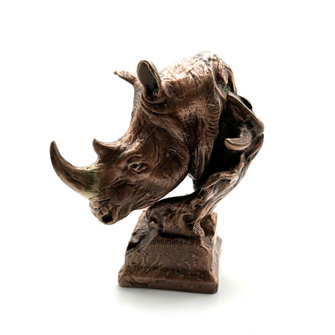Red Copper Rhino Figurine,Table&Desk Decor Ornament Artistic Statue Gifts 