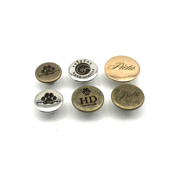 15/17/20mm Jeans Button Pin Customized Logo/Text Denim Button Replacement Personalised Brand Clothing Buttons