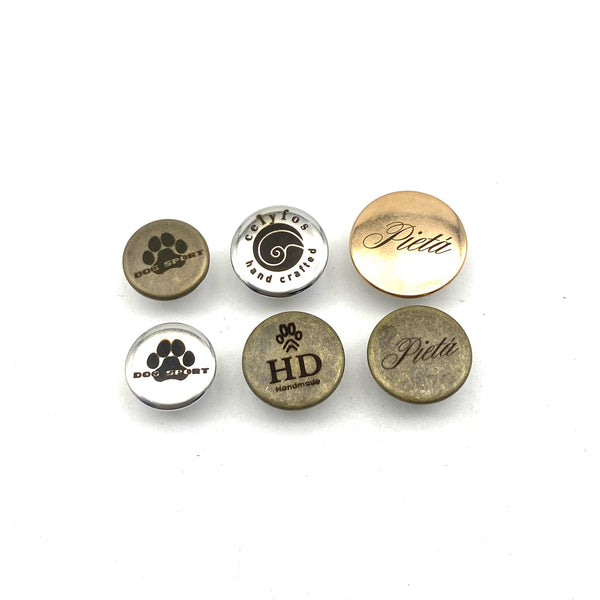 15/17/20mm Jeans Button Pin Customized Logo/Text Denim Button Replacement Personalised Brand Clothing Buttons