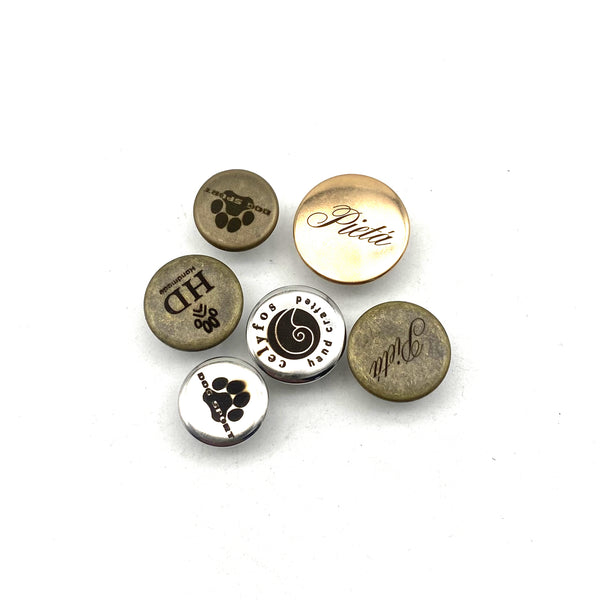 15/17/20mm Jeans Button Pin Customized Logo/Text Denim Button Replacement Personalised Brand Clothing Buttons