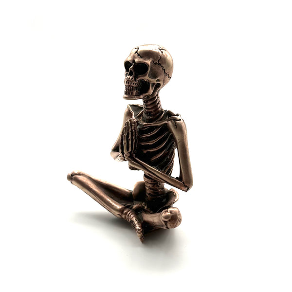 Copper Yoga Skull Statues Decorative Copper Figurine Desk Artistic Ornament Sculpture,Exclusive Gifts For Friends