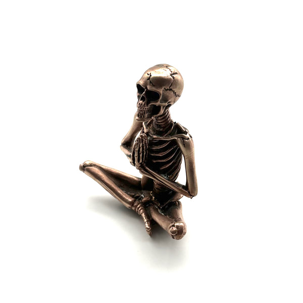 Copper Yoga Skull Statues Decorative Copper Figurine Desk Artistic Ornament Sculpture,Exclusive Gifts For Friends