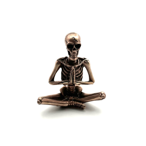 Copper Yoga Skull Statues Decorative Copper Figurine Desk Artistic Ornament Sculpture,Exclusive Gifts For Friends