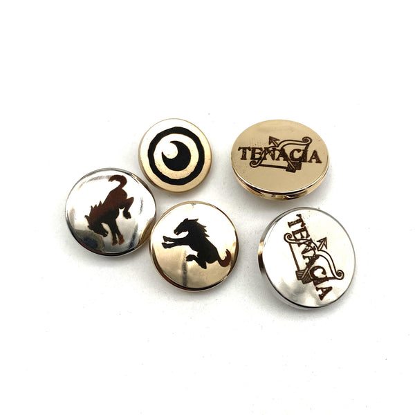 Custom Logo Shank Buttons,Round Metallic Shank Buttons,Sewing Buttons For Trench Coat, Uniform, Classic Blazer, Duffle