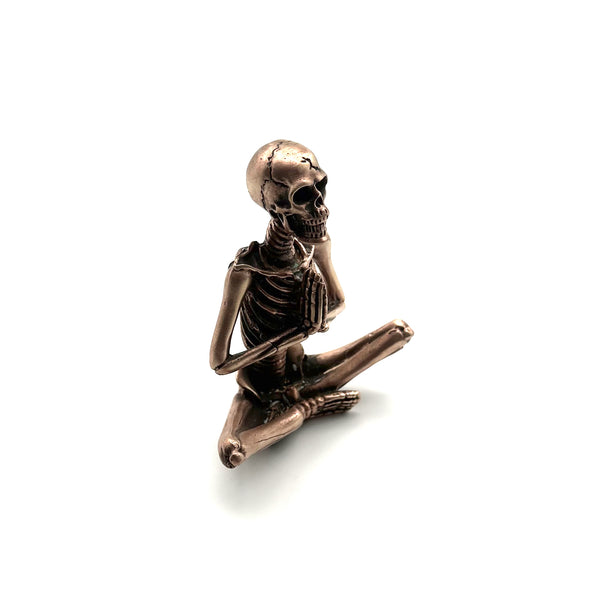 Copper Yoga Skull Statues Decorative Copper Figurine Desk Artistic Ornament Sculpture,Exclusive Gifts For Friends