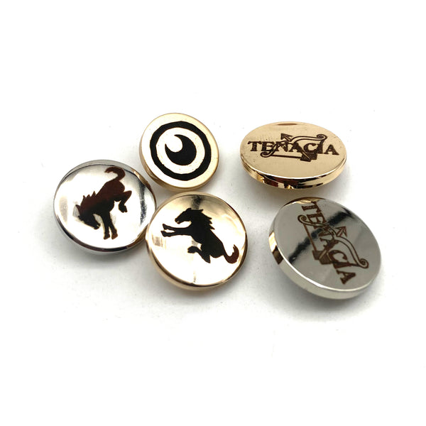 Custom Logo Shank Buttons,Round Metallic Shank Buttons,Sewing Buttons For Trench Coat, Uniform, Classic Blazer, Duffle