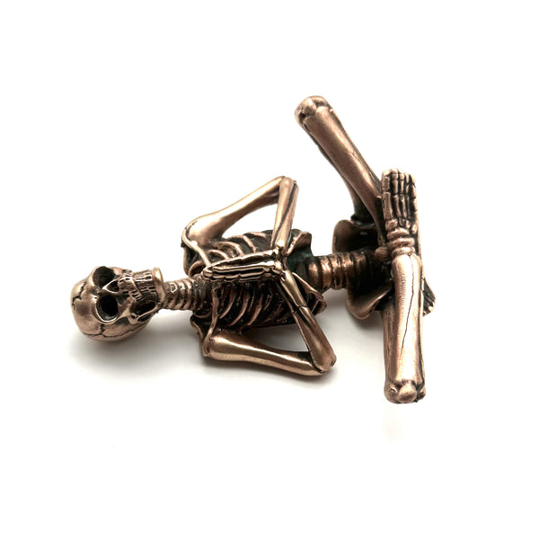 Copper Yoga Skull Statues Decorative Copper Figurine Desk Artistic Ornament Sculpture,Exclusive Gifts For Friends