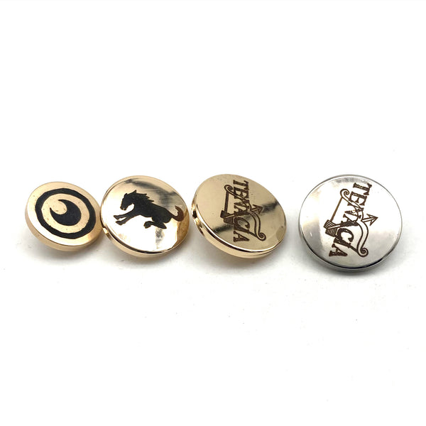 Custom Logo Shank Buttons,Round Metallic Shank Buttons,Sewing Buttons For Trench Coat, Uniform, Classic Blazer, Duffle