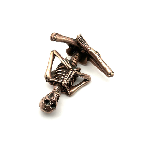 Copper Yoga Skull Statues Decorative Copper Figurine Desk Artistic Ornament Sculpture,Exclusive Gifts For Friends