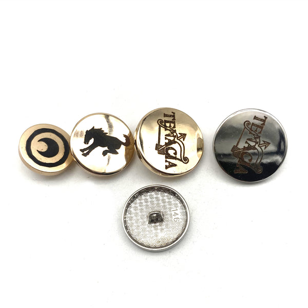 Custom Logo Shank Buttons,Round Metallic Shank Buttons,Sewing Buttons For Trench Coat, Uniform, Classic Blazer, Duffle