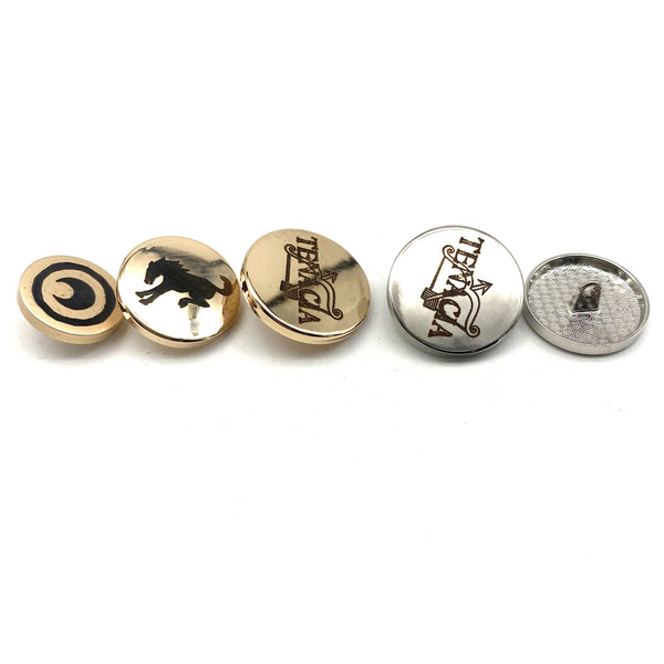 Custom Logo Shank Buttons,Round Metallic Shank Buttons,Sewing Buttons For Trench Coat, Uniform, Classic Blazer, Duffle