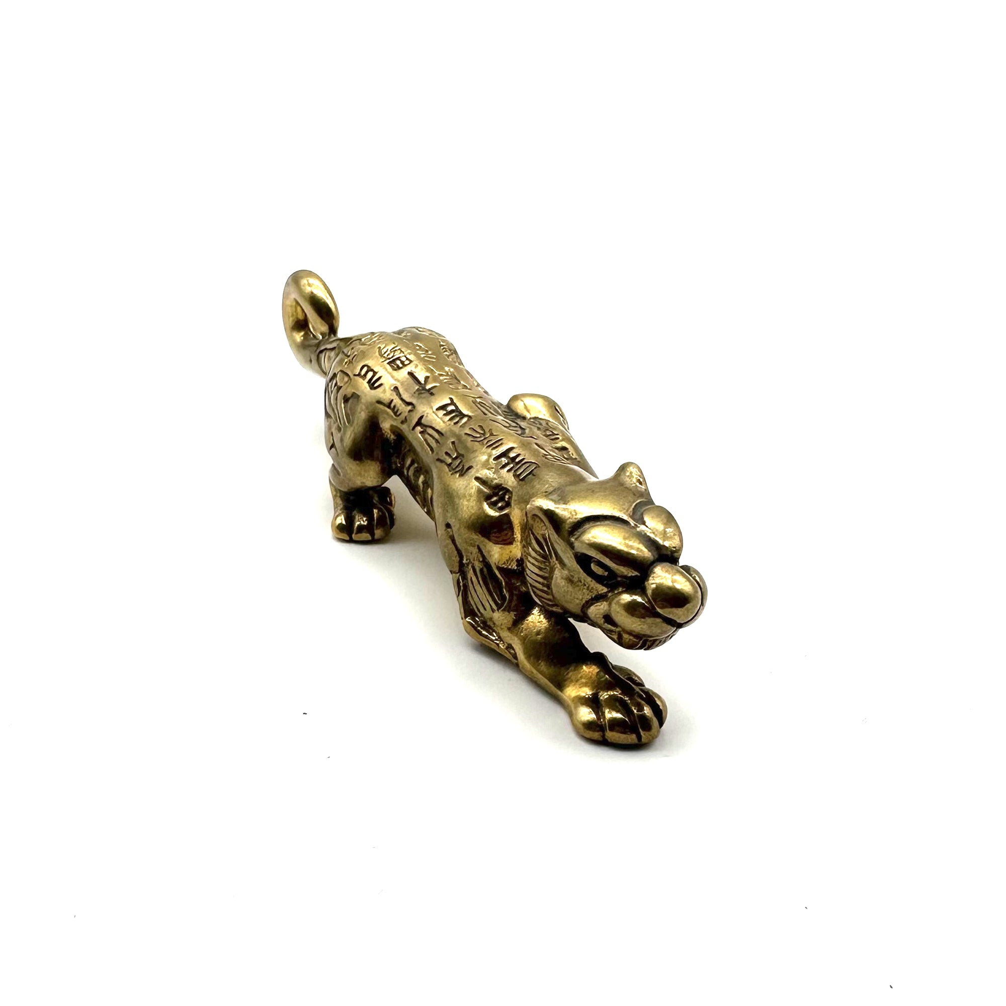 Handcrafted Leopard Statue | Cute Animal Desk Sculpture | Unique Office Decor Gift for Wildlife Collectors | Solid Brass Big Cat Figurine