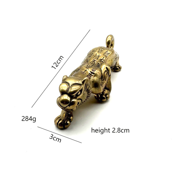 Handcrafted Leopard Statue | Cute Animal Desk Sculpture | Unique Office Decor Gift for Wildlife Collectors | Solid Brass Big Cat Figurine
