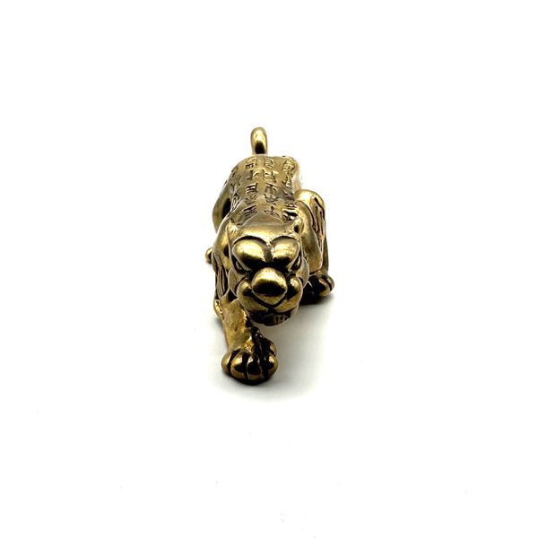 Handcrafted Leopard Statue | Cute Animal Desk Sculpture | Unique Office Decor Gift for Wildlife Collectors | Solid Brass Big Cat Figurine