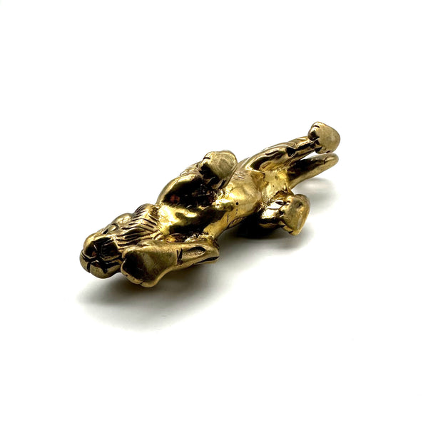 Handcrafted Leopard Statue | Cute Animal Desk Sculpture | Unique Office Decor Gift for Wildlife Collectors | Solid Brass Big Cat Figurine