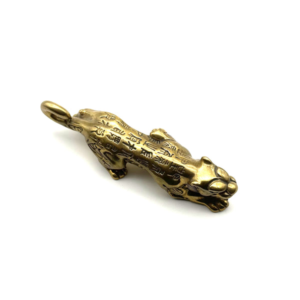 Handcrafted Leopard Statue | Cute Animal Desk Sculpture | Unique Office Decor Gift for Wildlife Collectors | Solid Brass Big Cat Figurine
