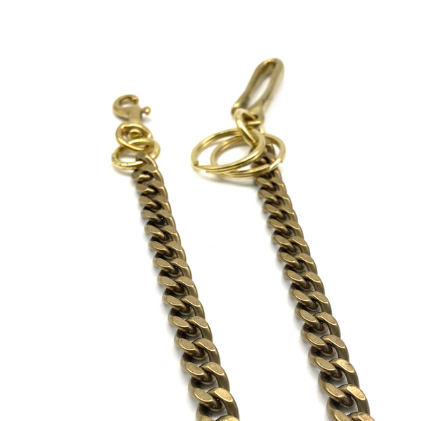 Solid Brass Curb Chain For Wallets,Fish Hook&Snap Clasp Finish Biker Purse Chain,Men's Outfit Accessories