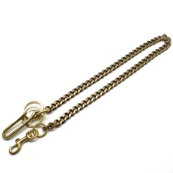 Solid Brass Curb Chain For Wallets,Fish Hook&Snap Clasp Finish Biker Purse Chain,Men's Outfit Accessories