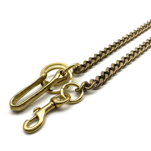 Solid Brass Curb Chain For Wallets,Fish Hook&Snap Clasp Finish Biker Purse Chain,Men's Outfit Accessories