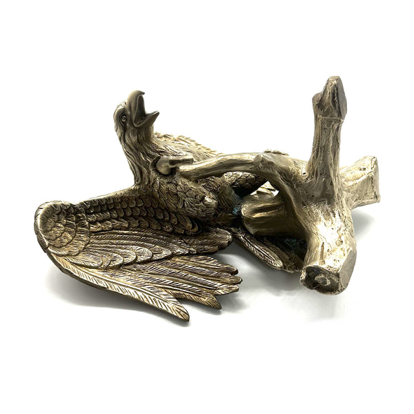 Bronze Sculpture Life like Eagle Statue Brass Decor Ornament House&Office Improvement Figurine