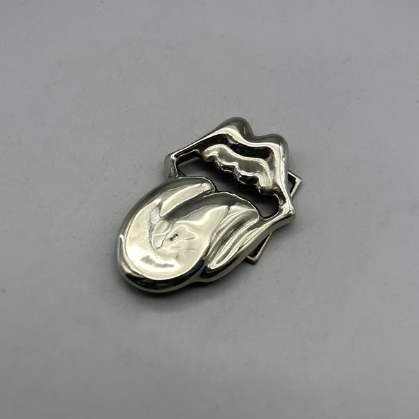 Vintage Punk Tongue plate Buckle, Solid Brass & Nickel Silver Belt Buckle for Leather Work 37mm