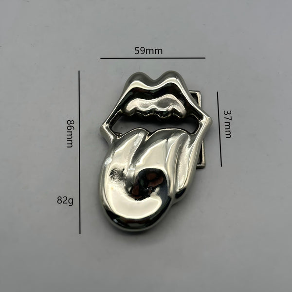 Vintage Punk Tongue plate Buckle, Solid Brass & Nickel Silver Belt Buckle for Leather Work 37mm