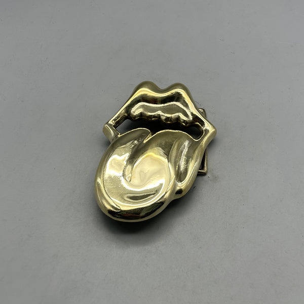 Vintage Punk Tongue plate Buckle, Solid Brass & Nickel Silver Belt Buckle for Leather Work 37mm