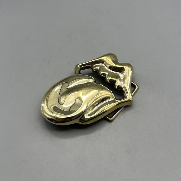 Vintage Punk Tongue plate Buckle, Solid Brass & Nickel Silver Belt Buckle for Leather Work 37mm