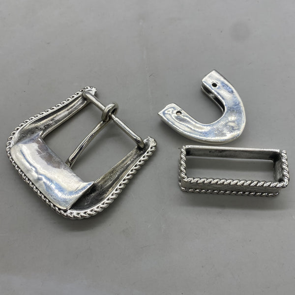 925 Sterling Silver Buckle Women Carved Leather Belt Buckle Tang Grass Buckle Kit