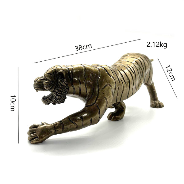 Bronze Tiger Statue Brass Decor Ornament Brass Tiger Figurine House&Office Improvement Figurine
