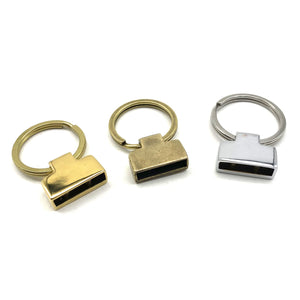 Custom Brand Leather Key Fob Premium Brass Keychain Cover Auto Keychain Holder
