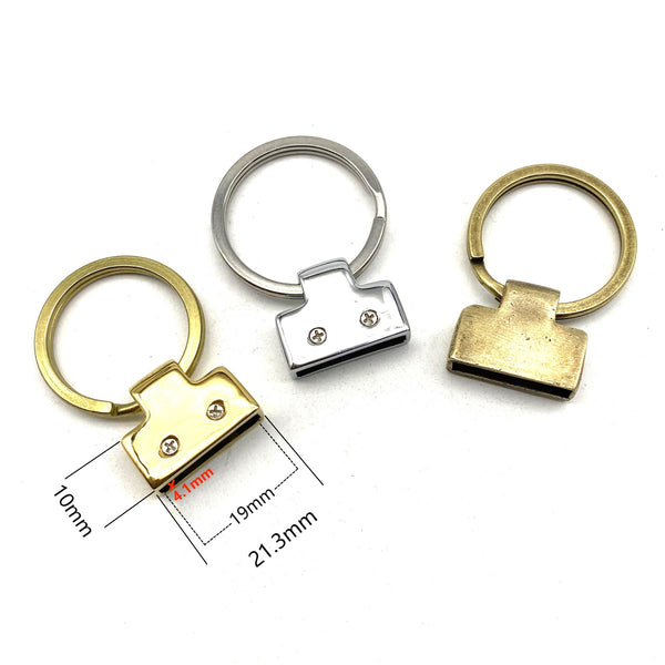 Custom Brand Leather Key Fob Premium Brass Keychain Cover Auto Keychain Holder