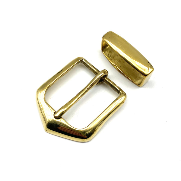 1 1/2'' Gold Brass Buckle& Belt Loop Leather Belt Fastener Hardware