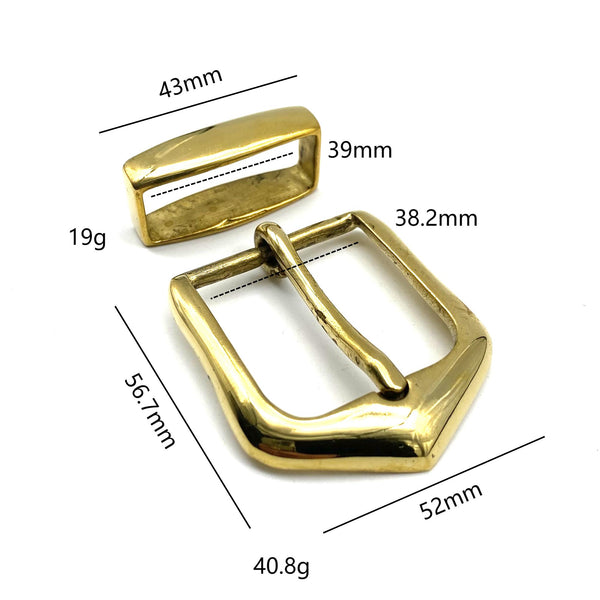 1 1/2'' Gold Brass Buckle& Belt Loop Leather Belt Fastener Hardware