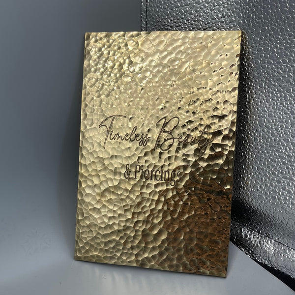 Handmade Hammered Brass Door Plate, Custom Villa Decoration