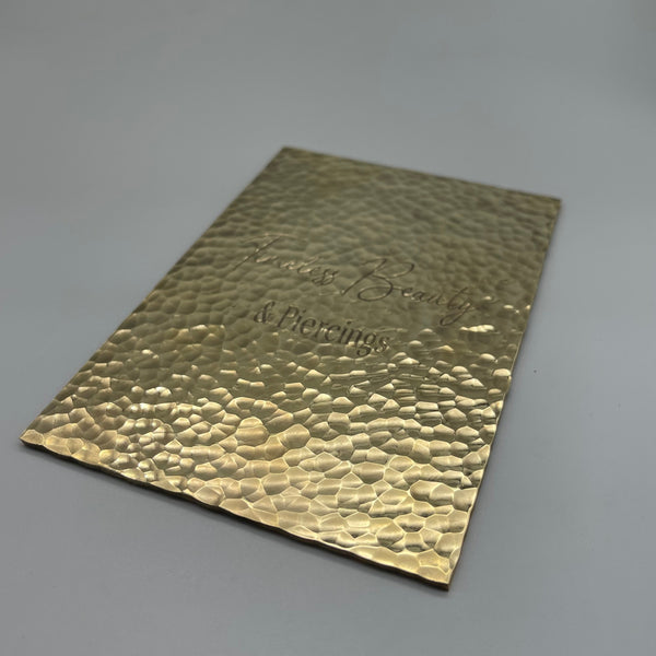 Handmade Hammered Brass Door Plate, Custom Villa Decoration