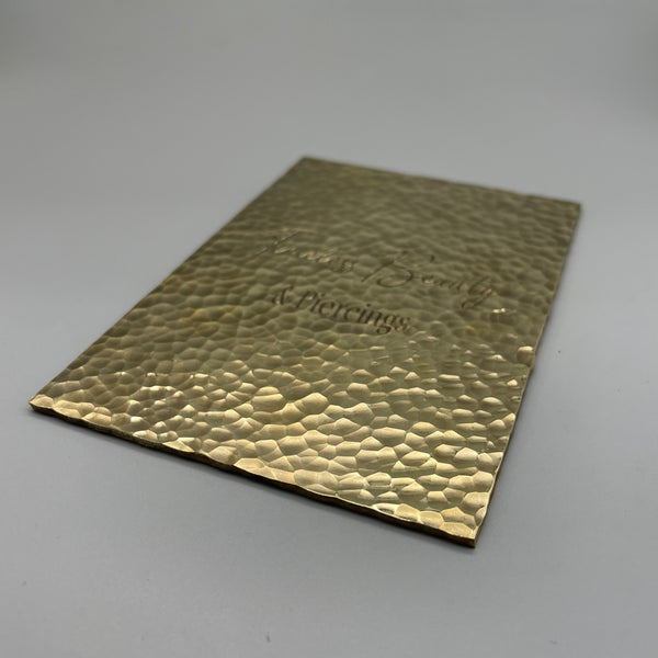 Handmade Hammered Brass Door Plate, Custom Villa Decoration