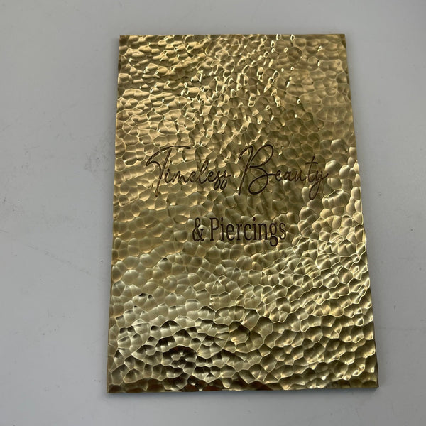 Handmade Hammered Brass Door Plate, Custom Villa Decoration