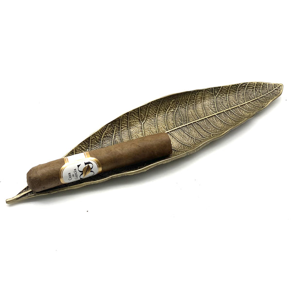 Brass Leaf Ashtray Leaf Design Cigar Tray 28*6.5cm