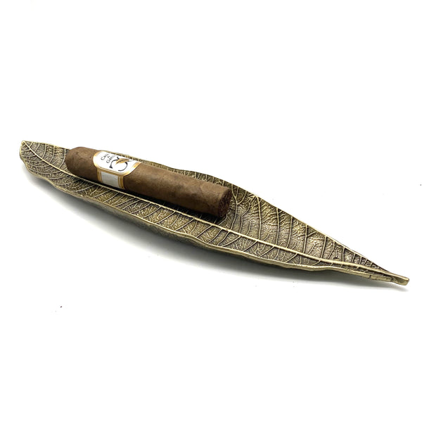 Brass Leaf Ashtray Leaf Design Cigar Tray 28*6.5cm
