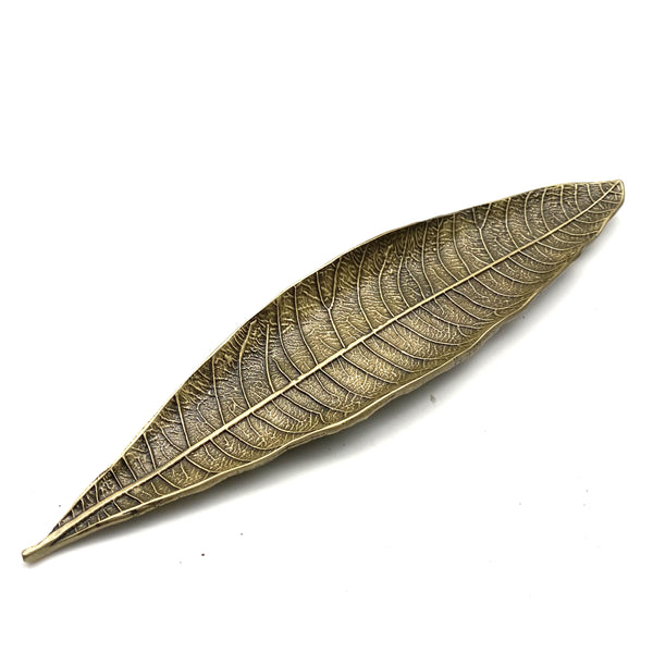 Brass Leaf Ashtray Leaf Design Cigar Tray 28*6.5cm