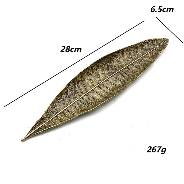 Brass Leaf Ashtray Leaf Design Cigar Tray 28*6.5cm
