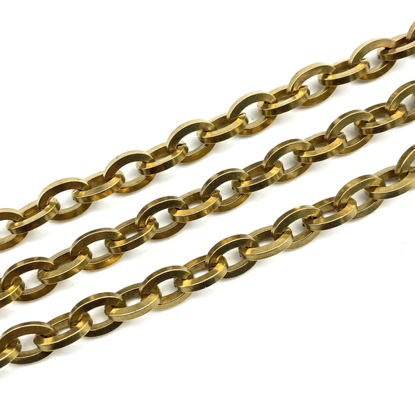 Brass Oval Cable Link Chain 2.1x8.8x12.1mm,Handbag Chain,Purse Chain