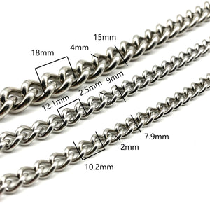 Stainless Curb Chain Handbag Chain Purse Wallet Chain Anti-allergy Jewelry Chains