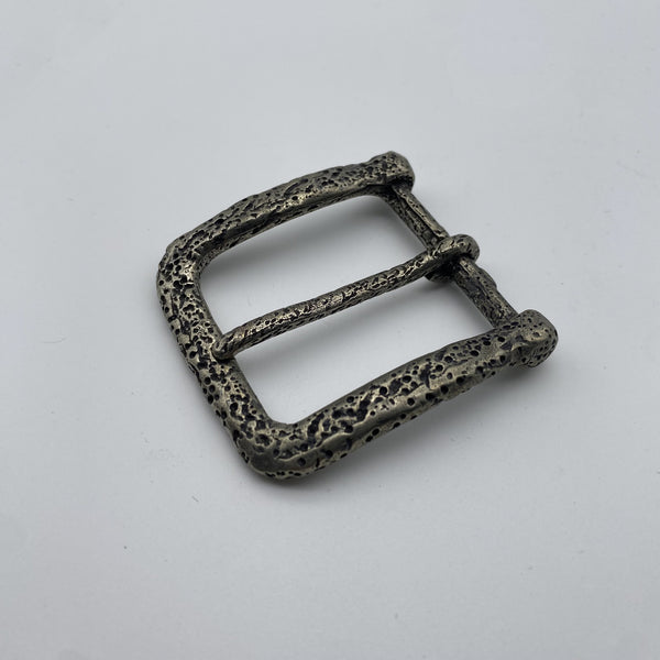Antique Silver Buckle Handcrafted Leather Belt Buckle