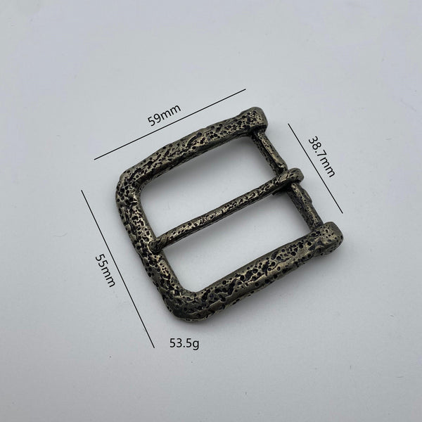 Antique Silver Buckle Handcrafted Leather Belt Buckle