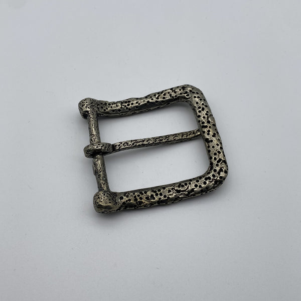 Antique Silver Buckle Handcrafted Leather Belt Buckle
